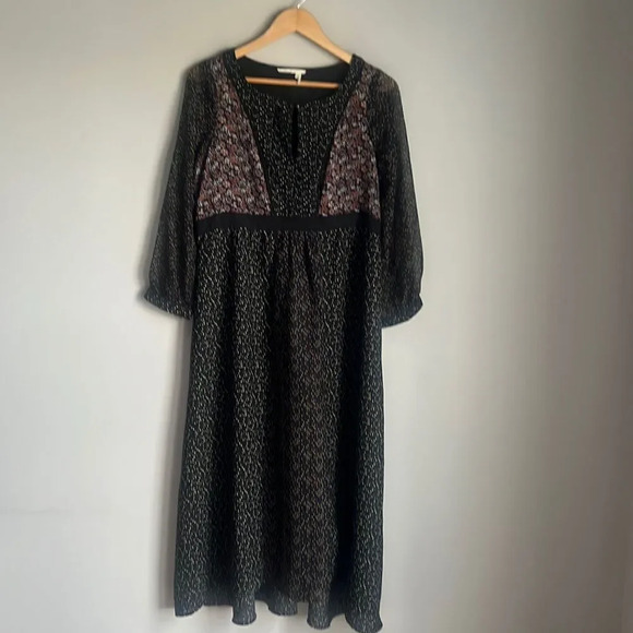 Anthropologie Floreat Country Side Mixed Print Prairie Maxi Dress - Picture 2 of 12